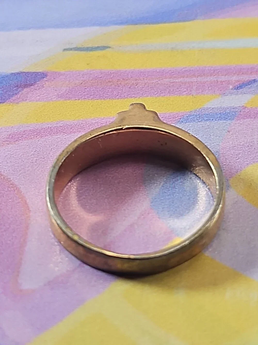 18k HGE Gold-Plated Men's Ring, Size 8.5 Emerald Band Style